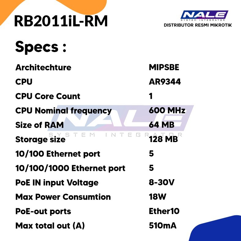 RB2011iL-RM spek Mikrotik Router RB2011iL-RM - Gambar 3