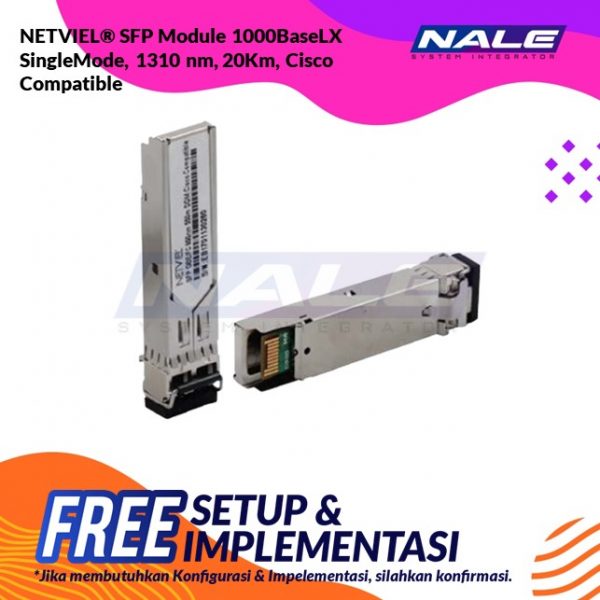 NETVIEL® SFP Module 1000BaseLX SingleMode, 1310 nm, 20Km, Cisco Compatible
