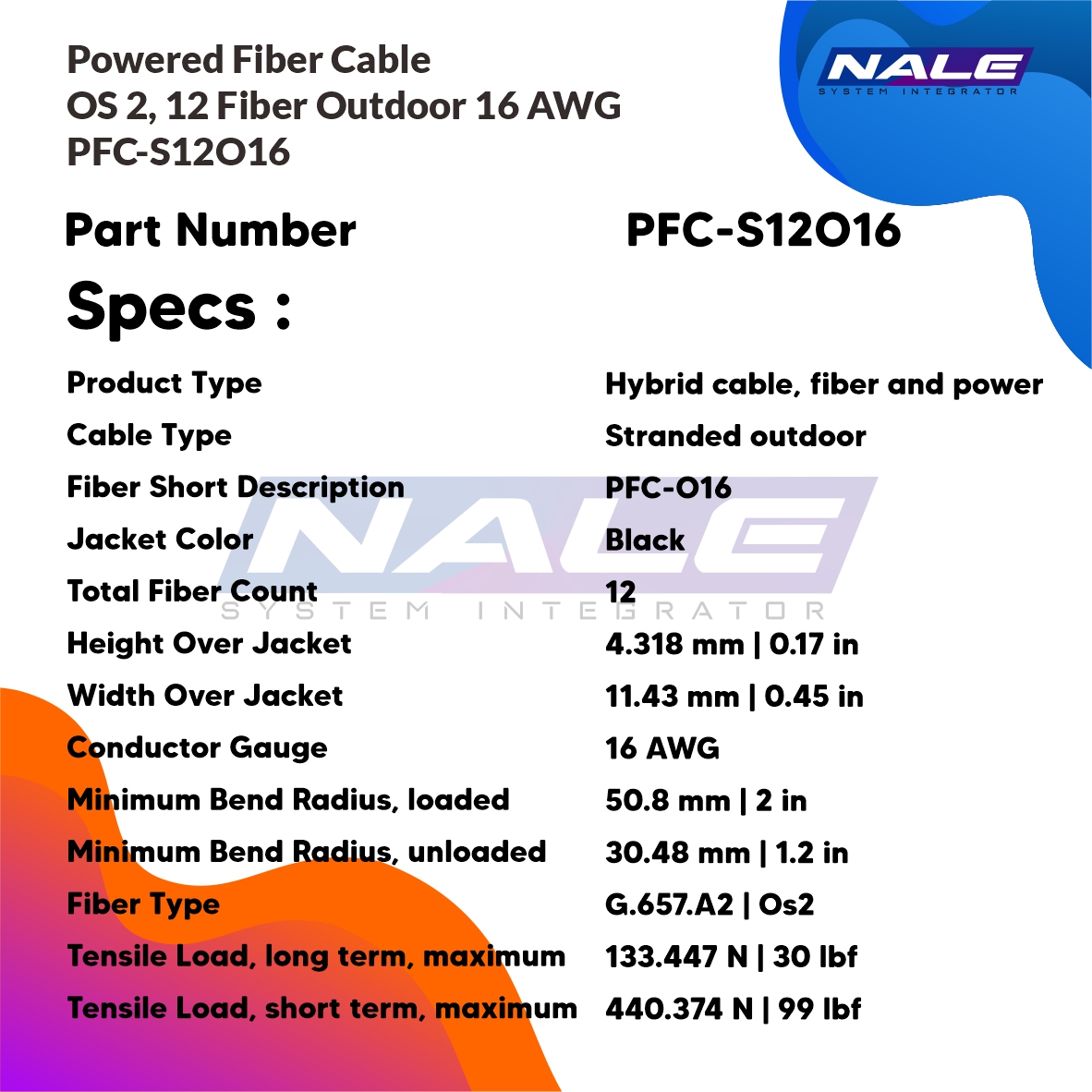 SLOTNE - Commscope Powered Fiber Outdoor Cable OS2, 12 Fiber 16 AWG PFC-S12O16 - 03 Powered Fiber Cable, OS2, 12 Fibers, Outdoor, 16AWG Conductor (PFC-S12O16) - Gambar 3