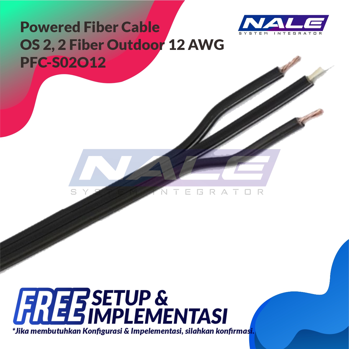 SLOTNE - Commscope Powered Fiber Outdoor Cable OS2, 2 Fiber 12 AWG PFC-S02O12 - 01 Powered Fiber Cable, OS2, 2 Fibers, Outdoor, 12AWG Conductor (PFC-S02O12) - Gambar 1